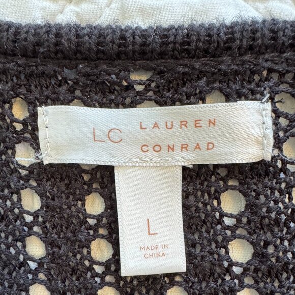 LAUREN CONRAD Women's L Black Cardigan Tunic Sweater - Picture 2 of 9